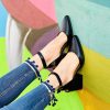 Wholesale La Gatta Con Gli Stivali Move Black Closed Toe Sandal In Black Brushed Calfskin And Handcrafted Rectangular Heel