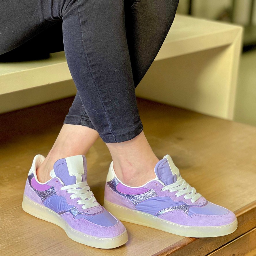 Hot La Gatta Con Gli Stivali City Lilac Sneaker In Lilac Canvas And Suede 70S Style