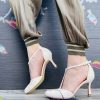 New La Gatta Con Gli Stivali Greta Ivory Decollete Open On The Sides With 7 Cm Heel Wedding In Cream And Gold Handcrafted