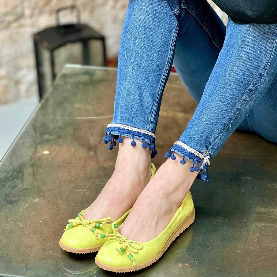 Best La Gatta Con Gli Stivali Juta Lemon Ballerina With Lime Nappa Laces And Extra Flexible