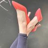 Best La Gatta Con Gli Stivali Muby Coral Parade Decollete In Coral Nappa Heel 7.5 Cm Retro Style Handmade